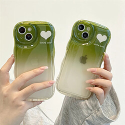 GUPBOO Étui pour iPhone11ProMax Dégradé vert foncé niche d'amour étui pour téléphone portable transparent résistant aux chutes