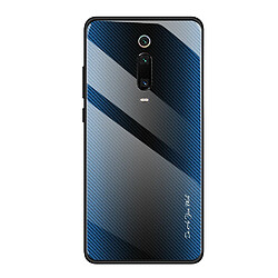 Wewoo Coque Pour Xiaomi Redmi K20 / K20 Pro / 9T Housse de protection en verre dégradé de texture bleu