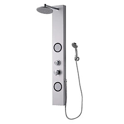 Kiamami Valentina COLONNE DE DOUCHE GRISE EN ALUMINIUM AVEC HYDROMASSAGE