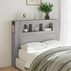 Avis Maison Chic Tête de lit scandinave à LED,meuble de chambre sonoma gris 120x18,5x103,5 cm bois ingénierie -MN58845