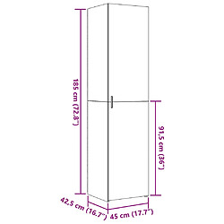 vidaXL Buffet haut blanc 45x42,5x185 cm bois d'ingénierie pas cher