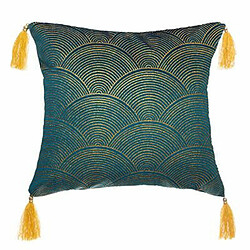 Coussin Déco en Velours Glitter 40x40cm Bleu