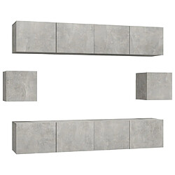 vidaXL Ensemble de meubles TV 6 pcs Gris béton Bois d'ingénierie