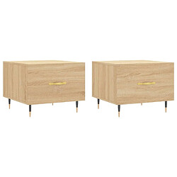 Maison Chic Lot de 2 Tables basses,Table Console pour salon chêne sonoma 50x50x40 cm bois d'ingénierie -MN53157