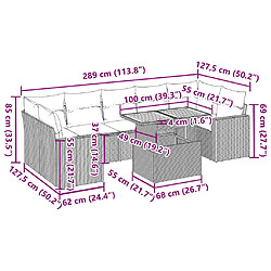 vidaXL Salon de jardin avec coussins 8 pcs beige résine tressée pas cher