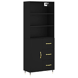 vidaXL Buffet haut Noir 69,5x34x180 cm Bois d'ingénierie