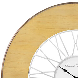 Avis WOMO-DESIGN | Grande Horloge Murale XXL Alfheim Ronde Ø85 cm Blanc-Nature, en Bois-Métal, Style Vintage, Décoration Rétro, Chiffres Romains, Mouvement Silencieux, pour Salon Cuisine Salle à Manger