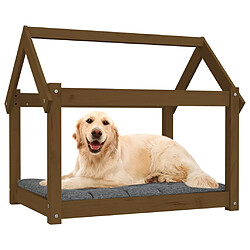 Avis vidaXL Lit pour chien Marron miel 81x60x70 cm Bois de pin solide