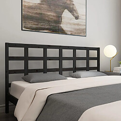 Maison Chic Tête de lit scandinave pour lit adulte,Meuble de chambre Noir 205,5x4x100 cm Bois massif de pin -MN68168 pas cher