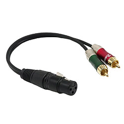 3 Broches Xlr Femelle à 2 Rca Prise Convertisseur Audio Cordon Diviseur Fil 30cm 12 "