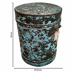 Acheter Bidon décoratif Alexandra House Living Bleu Fer Style artisanal 34 x 44 x 34 cm