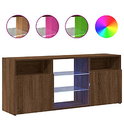 vidaXL Meuble TV avec lumières LED Chêne marron 120x30x50 cm