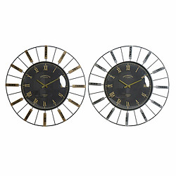 Horloge Murale DKD Home Decor Verre Argenté Doré Fer (2 pcs) (70 x 7 x 70 cm)