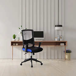 Siège de bureau / Fauteuil de direction LAVITA, tissu maille noir / bleu hjh OFFICE pas cher