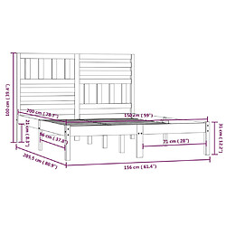 vidaXL Cadre de lit sans matelas 150x200 cm bois massif de pin pas cher