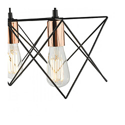 Luminaire Center Suspension Midi Cuivre poli,Noir mat 4 ampoules 1,75cm pas cher