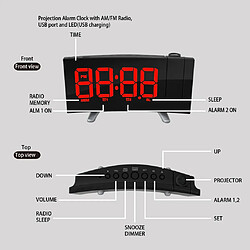 Avis Radio FM Radio-réveil LED Projecteur de table électronique numérique Horloge LED rouge