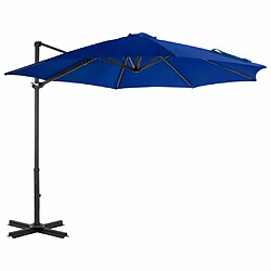 Maison Chic Parasol Jardin | Parasol déporté avec mat en aluminium Bleu azuré 300 cm - GKD64376