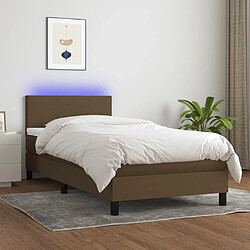 Sommier à lattes,Cadre à lattes de lit et matelas et LED pour Adulte Marron foncé 90x190cm -MN34723