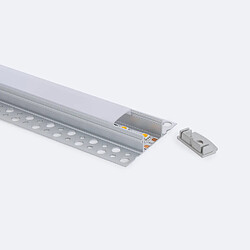 Ledkia Profilé Aluminium Intégration Plâtre/Placo pour Ruban LED jusqu'à 20 mm 2 m