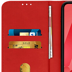 Avizar Étui pour Samsung Galaxy A02s Clapet Portefeuille Fonction Support Vidéo Rouge pas cher