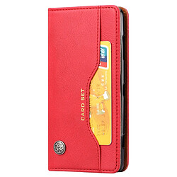 Wewoo Housse Coque Étui en cuir à rabat horizontal avec texture de peau pour Sony Xperia XZ2 Compactavec cadre photo et supportlogements cartes et portefeuille rouge