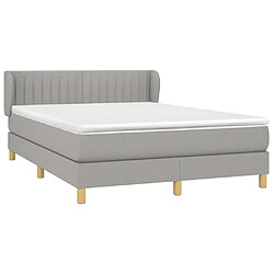 Avis Maison Chic Lit Adulte - Lit simple Lit à sommier tapissier avec matelas moelleux - Meuble de Chambre - Gris clair 140x200cm Tissu -MN63397