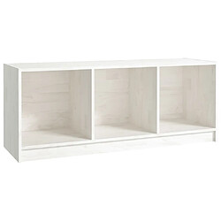 Maison Chic Meuble TV scandinave - Banc TV pour salon Blanc 104x33x41 cm Bois de pin massif -MN64431