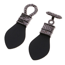 3x Boucles en Cuir PU Boutons à Bascule Bouton de Fermeture pour Décor Vêtement Manteau Veste Pull Cuir + Alliage