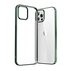 joyroom new beautiful series etui metallique transparent ultra fin pour iphone 12 pro max vert (jr-bp796)