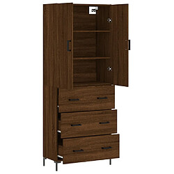 Avis vidaXL Buffet haut Chêne marron 69,5x34x180 cm Bois d'ingénierie