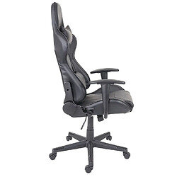 Decoshop26 Fauteuil chaise de bureau gamer sur roulettes mécanisme de bascule en synthétique noir 04_0001853 pas cher