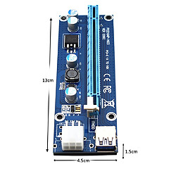 Avis 6 broches PCI-E 1X à 16X Renforcée Propulsé Riser Adaptateur Carte et USB 3.0 Câble D'extension Puissance Câble Riser Adaptateur, parfait pour