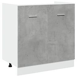 vidaXL Armoire de plancher d'évier gris béton 80x46x81,5 cm