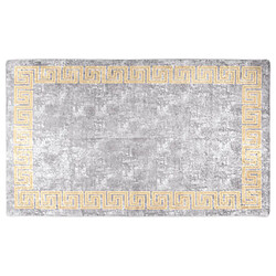 vidaXL Tapis lavable gris et doré 120x170 cm antidérapant