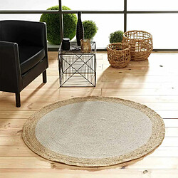 Paris Prix Tapis Déco Rond en Jute Mario 120cm Naturel & Or pas cher