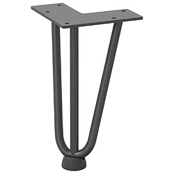 Avis vidaXL Pieds de table en forme d'épingle à cheveux 4 pcs anthracite