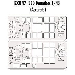 Eduard la verrière et roues de Douglas SBD Dauntless (pour maquettes Accurate Miniatures) (fait à partir de bande jaune de Kabuki japon