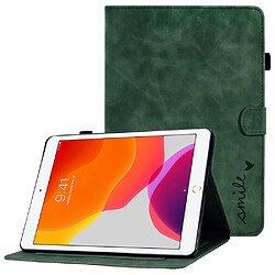 Etui en PU avec support, porte-cartes et porte-stylo pour votre iPad 10.2 (2019)/(2020)/Air 10.5 pouces (2019) - vert