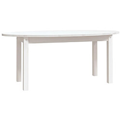 vidaXL Table basse Blanc 110x55x45 cm Bois massif de pin