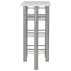 Acheter vidaXL Ensemble de bar avec étagères 3 pcs Bois et acier Blanc