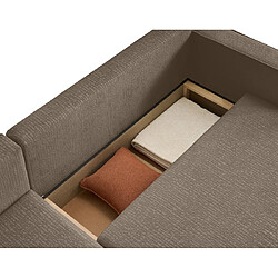 Avis Bestmobilier Topaze - canapé d'angle réversible - 4 places - convertible avec coffre - en tissu velours relief