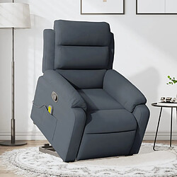 vidaXL Fauteuil de massage inclinable Gris foncé Velours