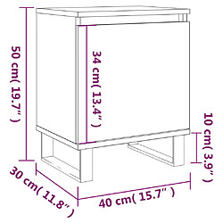 vidaXL Tables de chevet 2pcs chêne marron 40x30x50cm bois d'ingénierie pas cher