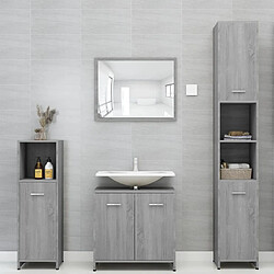 Avis Maison Chic Armoire de bain,Meuble de rangement de salle de bain,Meuble haut Sonoma gris 30x30x95 cm Bois d'ingénierie -GKD797776