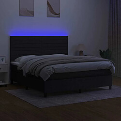 Acheter Maison Chic Lit adulte- Lit + matelas,Sommier à lattes de lit et matelas et LED Noir 180x200 cm Tissu -GKD82741