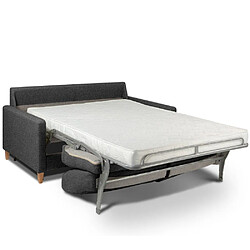 Avis Inside 75 Canapé convertible OGGETTO matelas 16 cm système express sommier lattes 120cm RENATONISI tweed gris silex