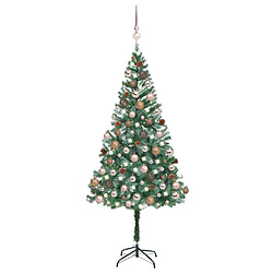 vidaXL Arbre de Noël artificiel pré-éclairé/boules pommes de pin 180cm