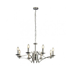 Searchlight Chandelier sans abats jours Ascot Acier Chrome 8 ampoules 38cm