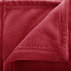 Atmosphera, Createur D'Interieur Grand Plaid en flanelle uni - 230x180 - Rouge